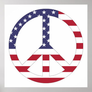 AMERIKANSKT FLAGGA FREDSTECKEN POSTER