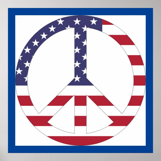 AMERIKANSKT FLAGGA FREDSTECKEN POSTER (Framsidan)