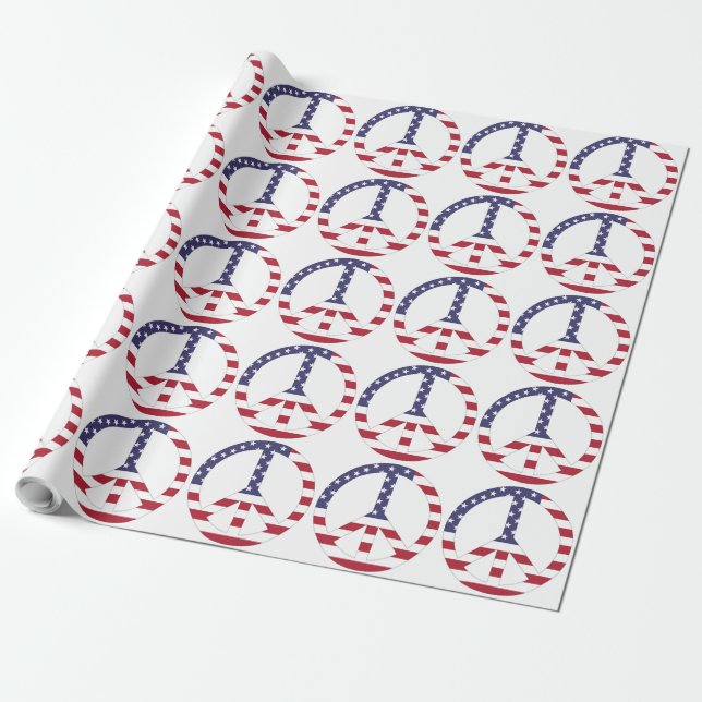 AMERIKANSKT FLAGGA FREDSTECKEN PRESENTPAPPER (Utrullad)