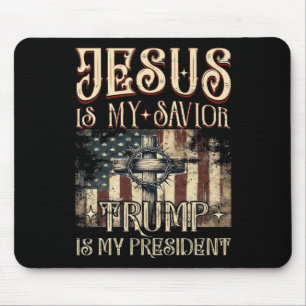 Amerikanskt Flagga Jesus är min själ... Musmatta
