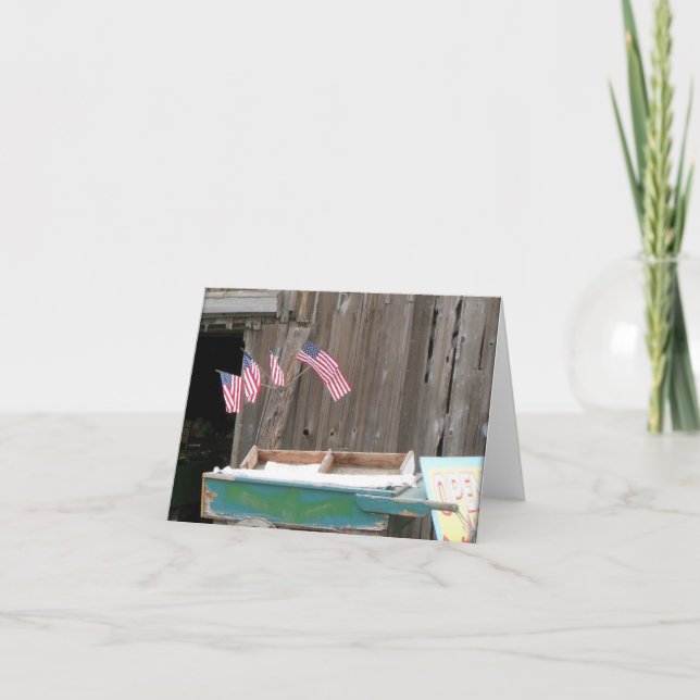 Amerikanskt Flaggor & Barn-anteckningskort Kort (Framsida)