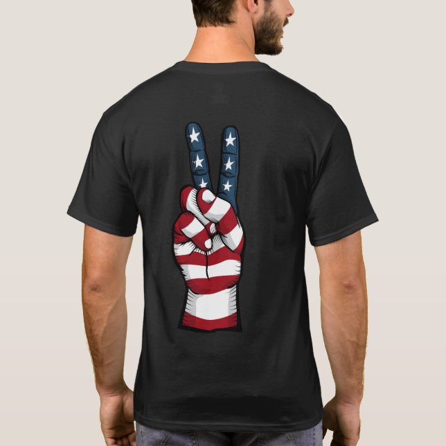 Amerikanskt Fredstecken, Stars och stripes T-shirt (Baksida)