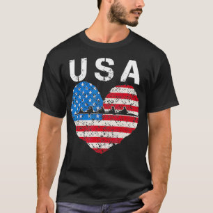 Amerikanskt hjärta, amerikanska besättningar, kvin t shirt