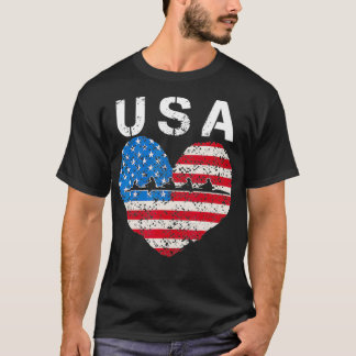 Amerikanskt hjärta, amerikanska besättningar, kvin t shirt