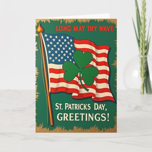 Amerikanskt irländskt St. Patricks dag-kort Kort (Framsida)