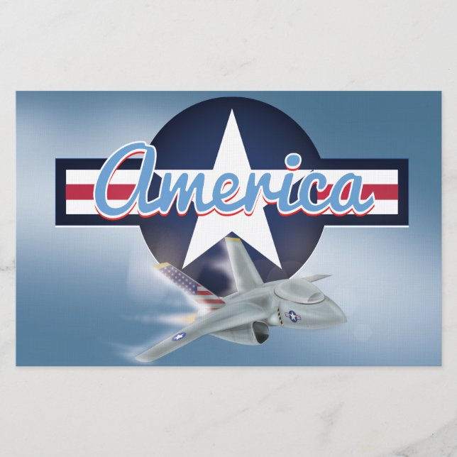 Amerikanskt jetjaktplan brevpapper (Framsida)