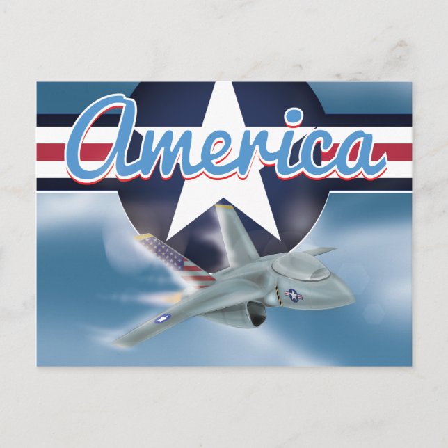 Amerikanskt jetjaktplan Flygvapnet Vykort (Framsida)