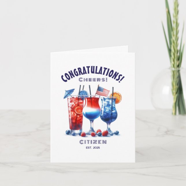 Amerikanskt kort för USA-medborgarskap Grattiss (Framsida)