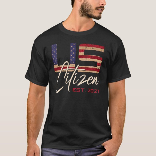 Amerikanskt medborgarskap 4 juli Patriotic Immigra T Shirt (Framsida)