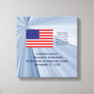 Amerikanskt medborgarskap - Flagga utmärkelse med Canvastryck