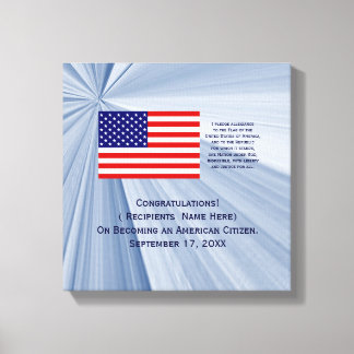 Amerikanskt medborgarskap - Flagga utmärkelse med Canvastryck
