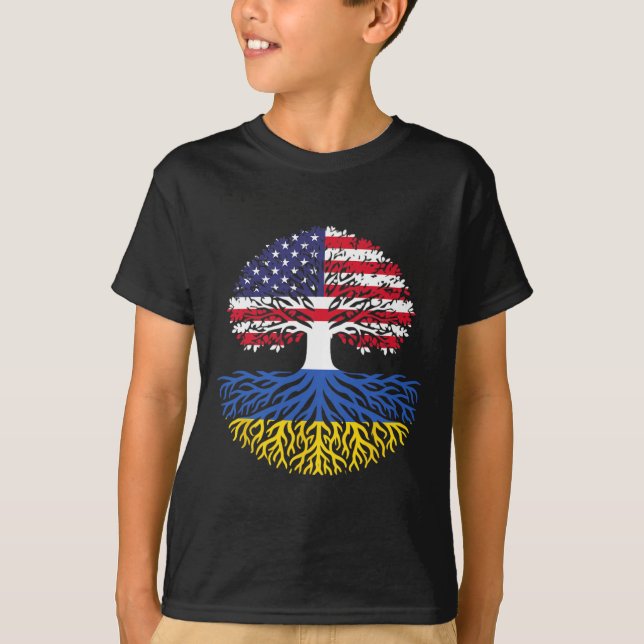 Amerikanskt odlad ukrainskt rot t shirt (Framsida)