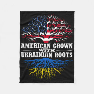 Amerikanskt Odlade Med Ukrainska Rötter Träd Usa U Fleecefilt