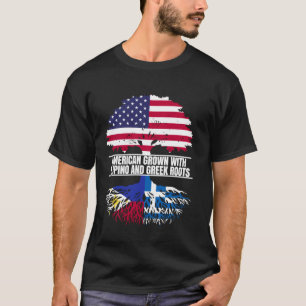 Amerikanskt odlat med flaggans arv filippinsk grek t shirt