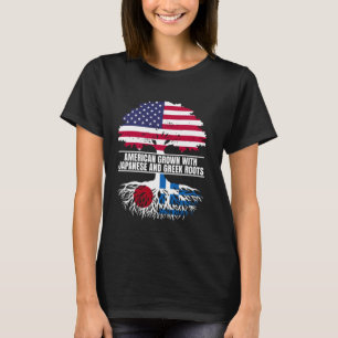 Amerikanskt odlat med flaggans arv Japanska Grekis T Shirt