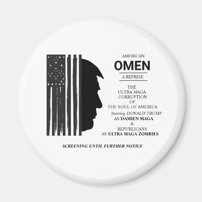 Amerikanskt omen i svart magnet (Framsidan)