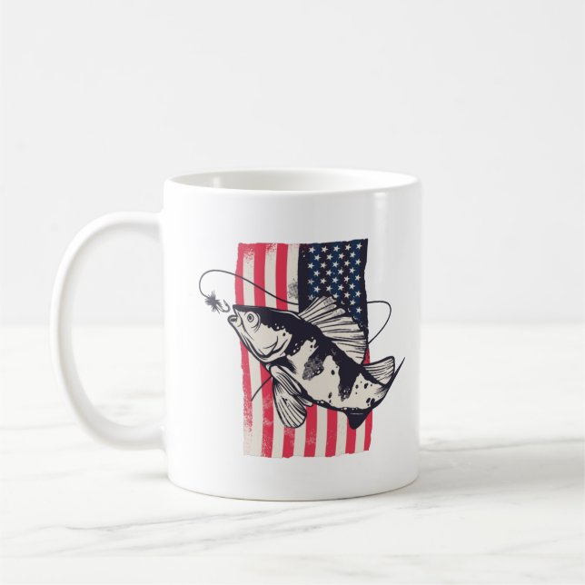 Amerikanskt patriotiskt fiske 4 juli kaffemugg (Vänster)