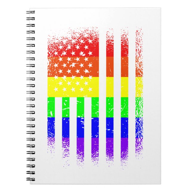 Amerikanskt pride flagga rainbow lgbt anteckningsbok (Framsidan)