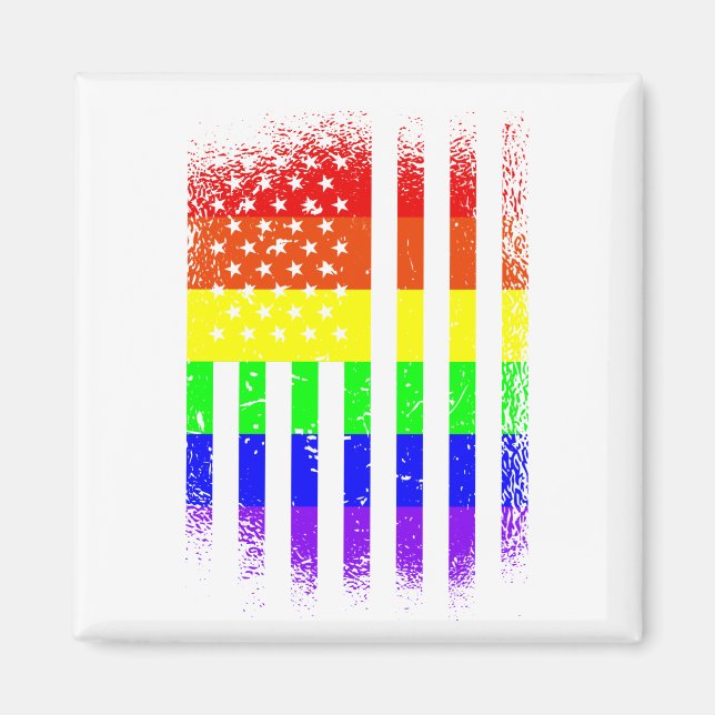 Amerikanskt pride flagga rainbow lgbt magnet (Framsidan)