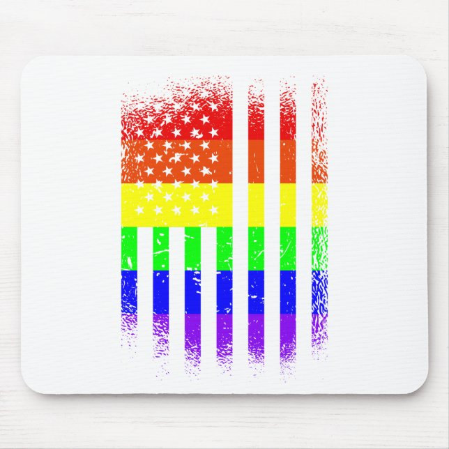 Amerikanskt pride flagga rainbow lgbt musmatta (Framsidan)