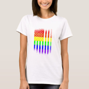 Amerikanskt pride flagga rainbow lgbt t shirt