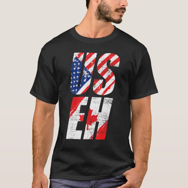 Amerikanskt Pride Maple Löv Useh USA flagga C T Shirt (Framsida)