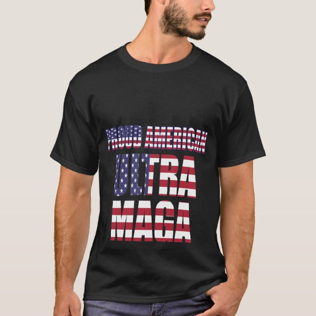 AMERIKANSKT PRIDE Ultra MAGA Trump Supporter ⛳ Und T Shirt (Framsida)