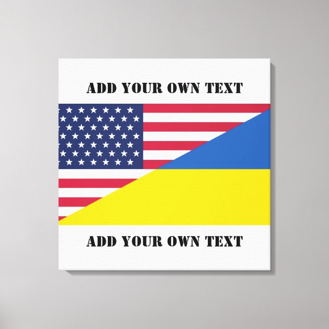 Amerikanskt stöd till Ukraina Dekorativ kudde Canvastryck (Framsida)