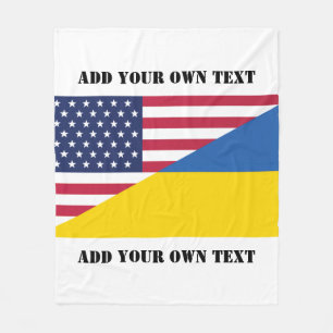 Amerikanskt stöd till Ukraina Dekorativ kudde Fleecefilt