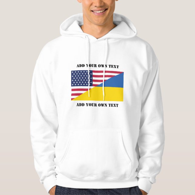 Amerikanskt stöd till Ukraina Dekorativ kudde Hoodie (Framsida)