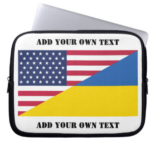 Amerikanskt stöd till Ukraina Dekorativ kudde Laptop Fodral