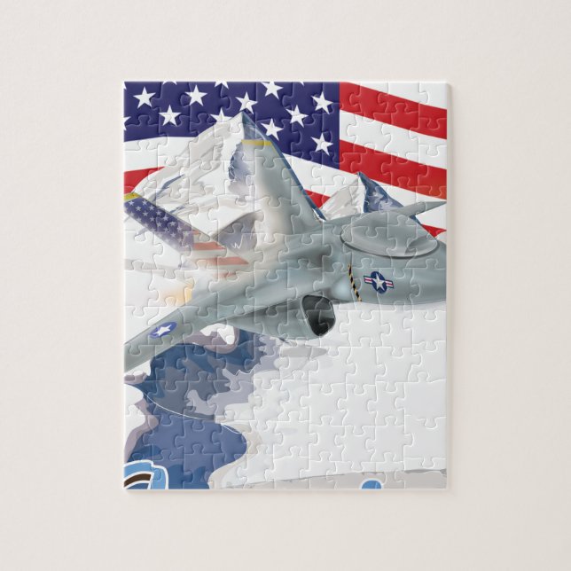 Amerikanskt stridsflygplan pussel (Vertikal)