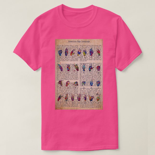 Amerikanskt teckenspråk 2 t shirt (Design framsida)