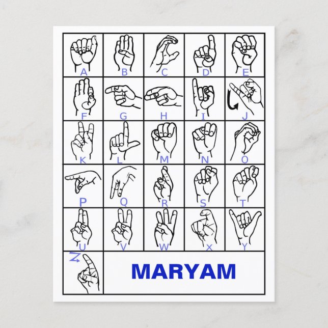 Amerikanskt teckenspråksalfabetet, Lär dig Mute AS Flygblad (Framsidan)