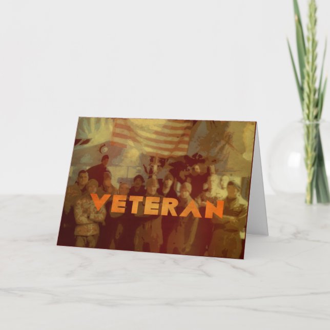Amerikanskt veterankort för veterandagen tack kort (Framsida)