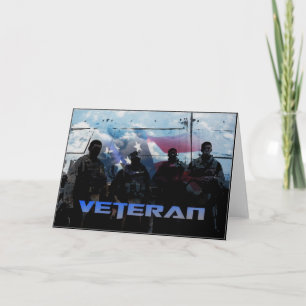 Amerikanskt veteranskt militärt hälsningskort tack kort