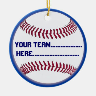 Amerikansoftballberlock och souvenir julgransprydnad keramik