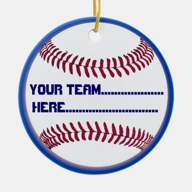 Amerikansoftballberlock och souvenir julgransprydnad keramik (Framsidan)