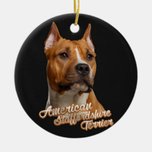 AmerikanStaffordshire Terrier - Amstaff Julgransprydnad Keramik