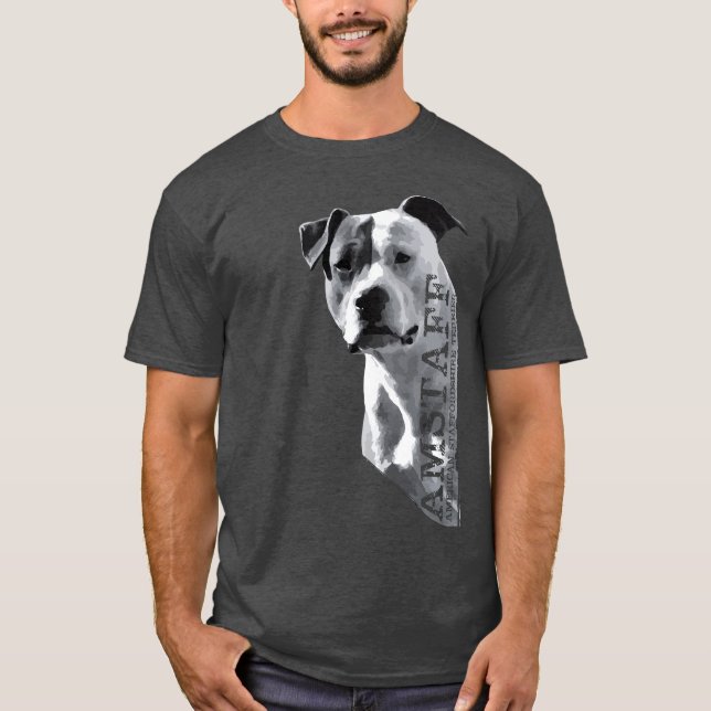 AmerikanStaffordshire Terrier - Amstaff T Shirt (Framsida)