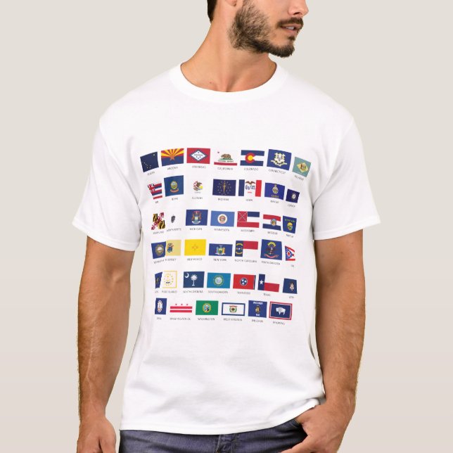 Amerikanstatsflaggor T Shirt (Framsida)