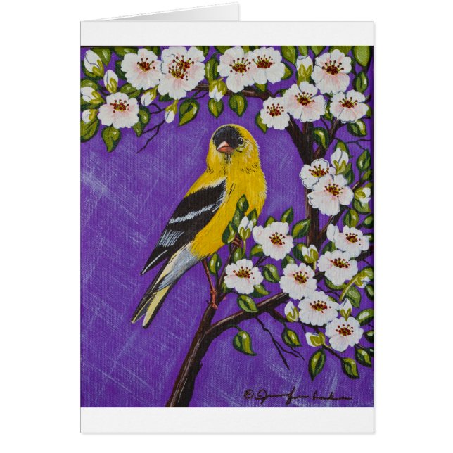 Amerikansteglitsen Hälsningskort (Framsidan)