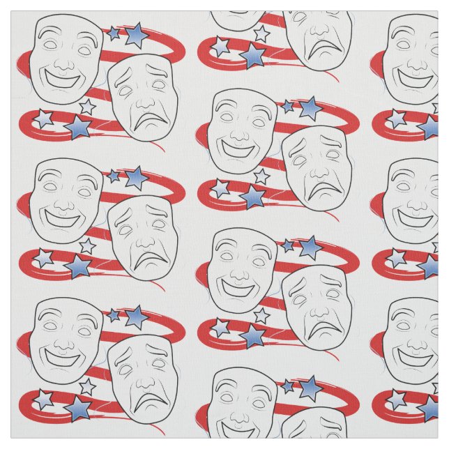 Amerikanteatern med drama maskerar tyg (Provkarta)