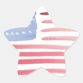 AmerikanUSA flagga Stjärnformat Klistermärke