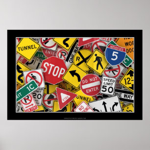 Amerikanvägmärken Poster