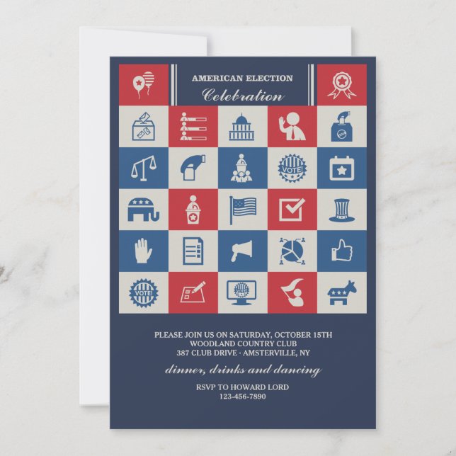 Amerikanvalinbjudan Inbjudningar (Framsida)