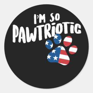 Amerikanvalptass mig förmiddag så Pawtriotic Runt Klistermärke