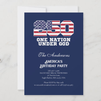 Amerikas 250 år 250-årsjubileum för självständighe inbjudningar