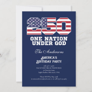 Amerikas 250 år 250-årsjubileum för självständighe inbjudningar