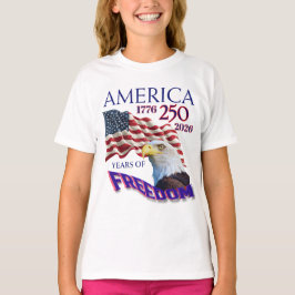 Amerikas 250 år av frihet flagga med vitfläckig ha t shirt